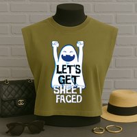 Let's Get Sheet Faced Garment-Dyed Women's Muscle Tee