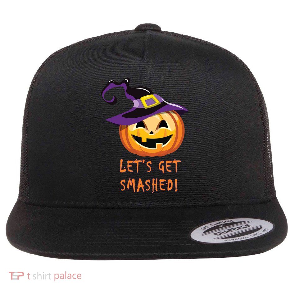 Let's Get Smashed Funny Halloween Flatbill Hat