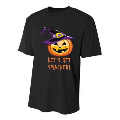 Let's Get Smashed Funny Halloween Youth Performance Sprint T-Shirt