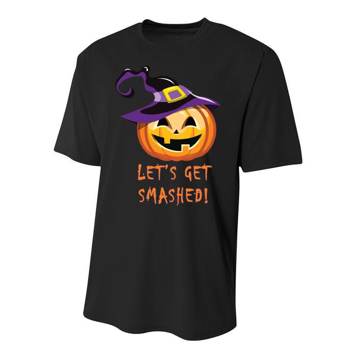 Let's Get Smashed Funny Halloween Youth Performance Sprint T-Shirt