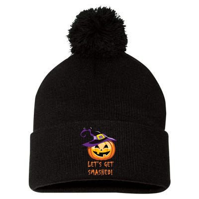 Let's Get Smashed Funny Halloween Pom Pom 12in Knit Beanie