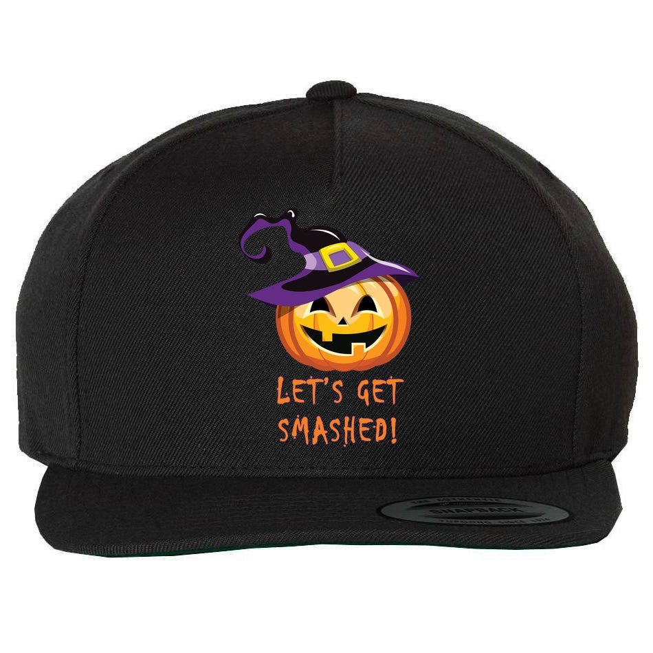 Let's Get Smashed Funny Halloween Wool Snapback Cap