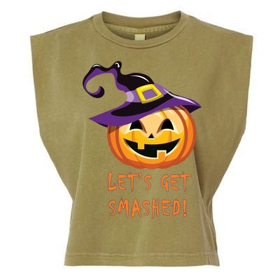 Let's Get Smashed Funny Halloween Garment-Dyed Women's Muscle Tee