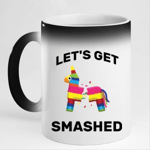 Let's Get Smashed Pinata 11oz Black Color Changing Mug