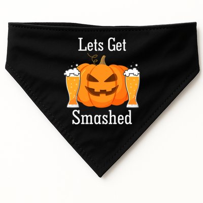 Lets Get Smashed Pumpkin Beer Halloween Party USA-Made Doggie Bandana