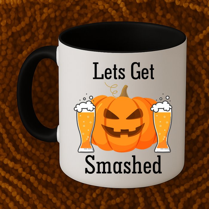 Lets Get Smashed Pumpkin Beer Halloween Party Mug