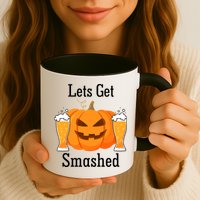 Lets Get Smashed Pumpkin Beer Halloween Party Mug