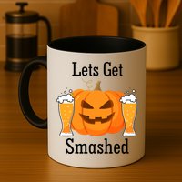 Lets Get Smashed Pumpkin Beer Halloween Party Mug