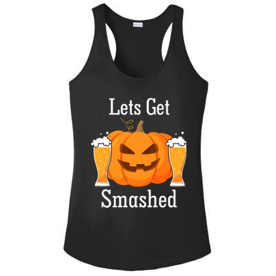 Lets Get Smashed Pumpkin Beer Halloween Party Ladies PosiCharge Competitor Racerback Tank
