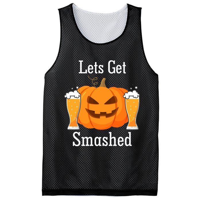 Lets Get Smashed Pumpkin Beer Halloween Party Mesh Reversible Basketball Jersey Tank
