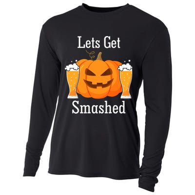 Lets Get Smashed Pumpkin Beer Halloween Party Cooling Performance Long Sleeve Crew