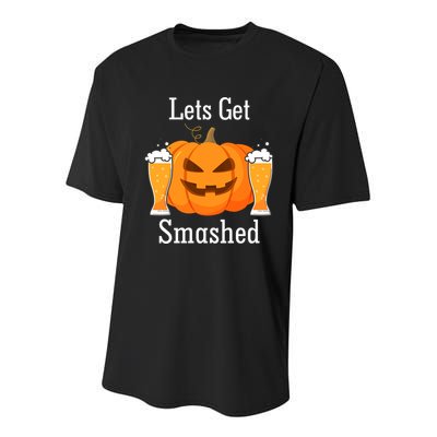 Lets Get Smashed Pumpkin Beer Halloween Party Youth Performance Sprint T-Shirt