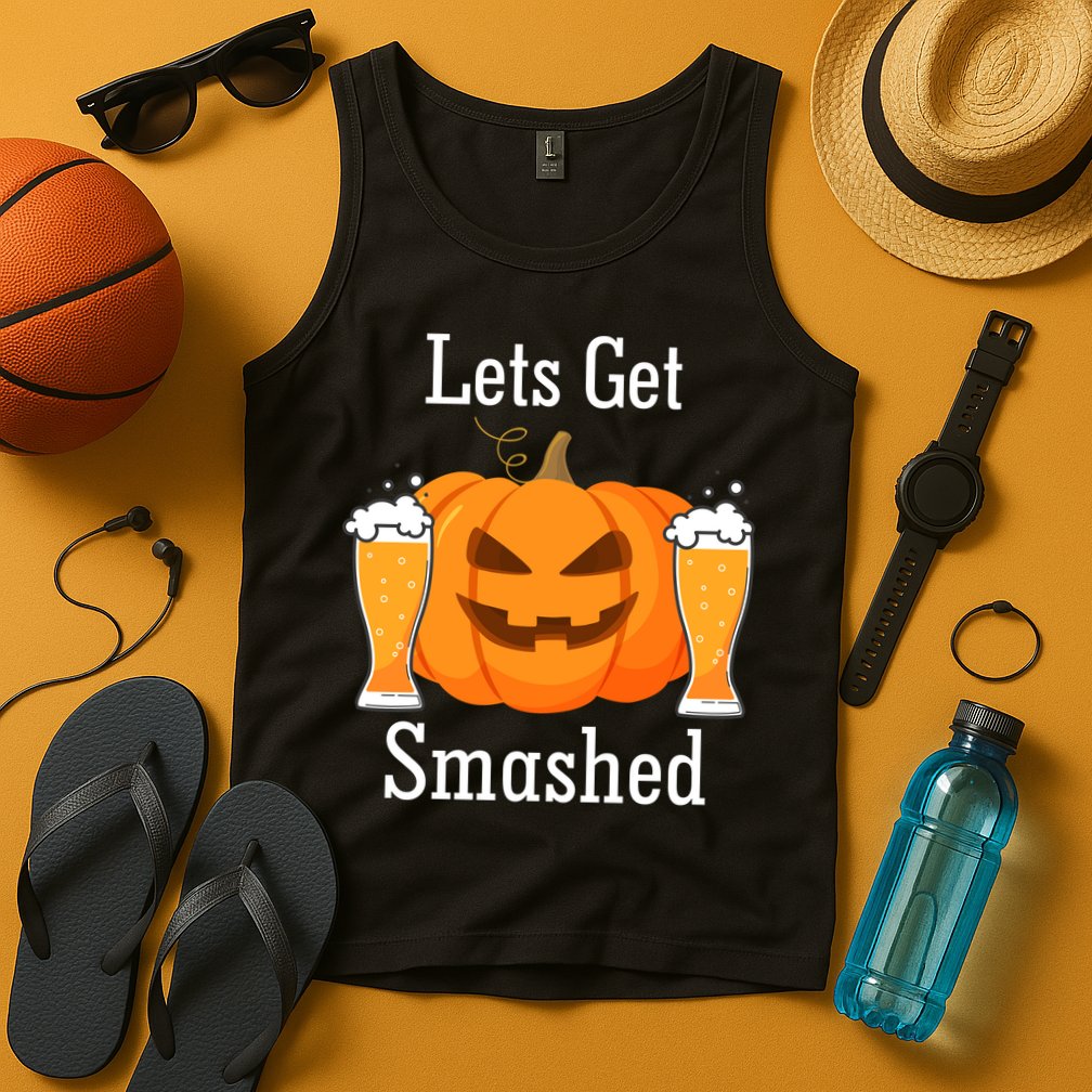Lets Get Smashed Pumpkin Beer Halloween Party Tank Top