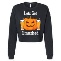 Lets Get Smashed Pumpkin Beer Halloween Party Cropped Pullover Crew