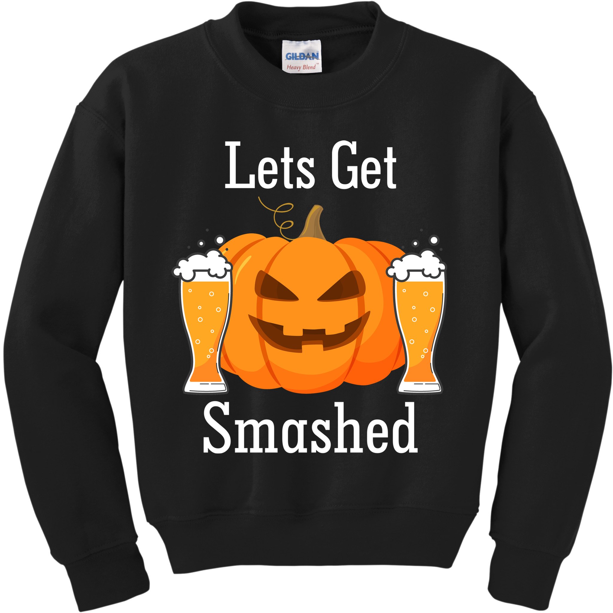 Lets Get Smashed Pumpkin Beer Halloween Party Kids Sweatshirt