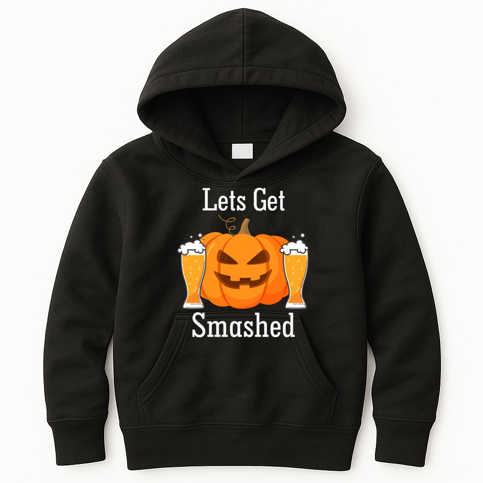 Lets Get Smashed Pumpkin Beer Halloween Party Kids Hoodie