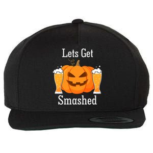 Lets Get Smashed Pumpkin Beer Halloween Party Wool Snapback Cap