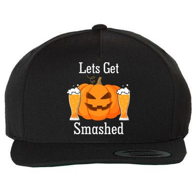 Lets Get Smashed Pumpkin Beer Halloween Party Wool Snapback Cap