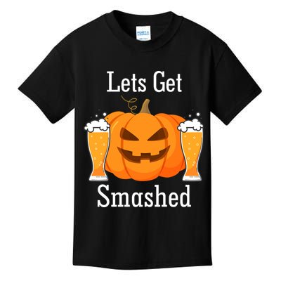 Lets Get Smashed Pumpkin Beer Halloween Party Kids T-Shirt