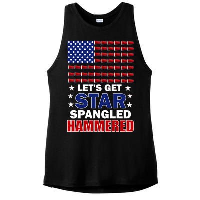 Let's Get Star Spangled Hammered Ladies PosiCharge Tri-Blend Wicking Tank