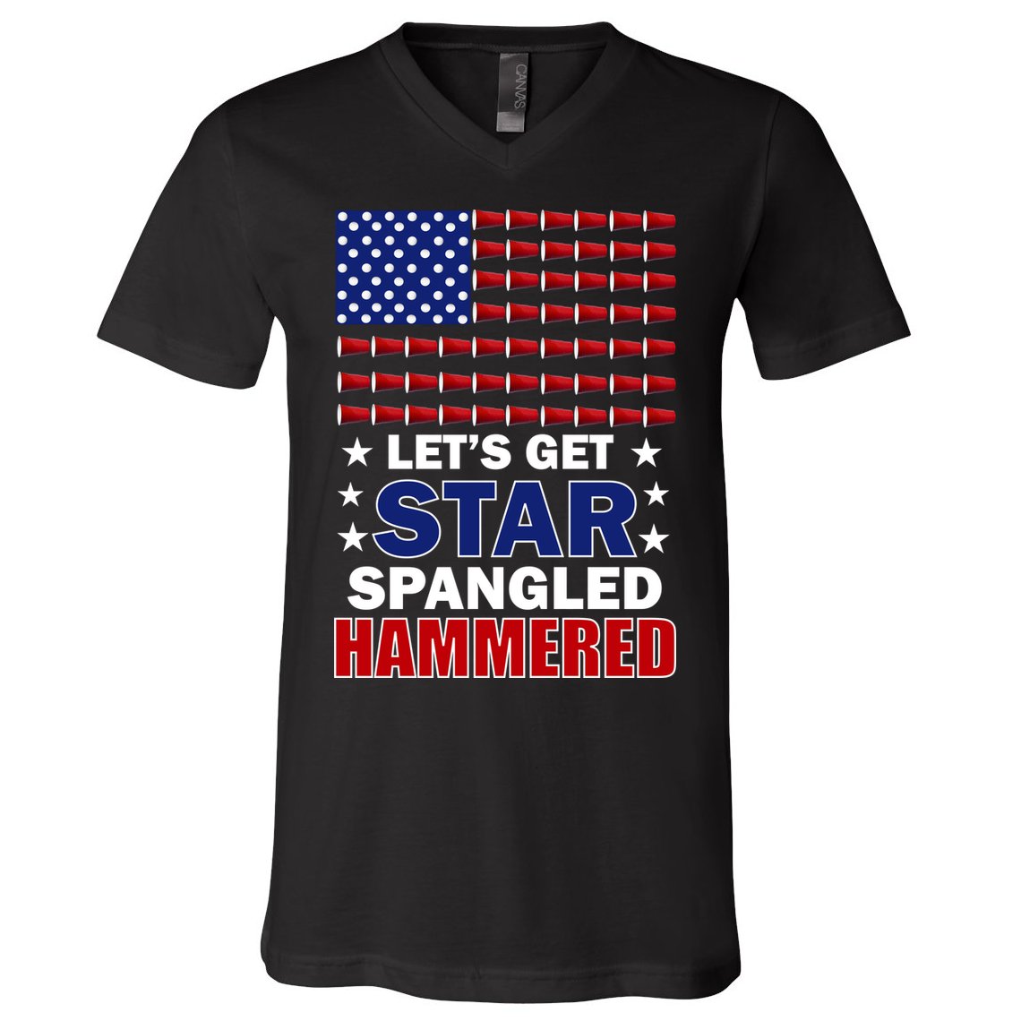 Let's Get Star Spangled Hammered V-Neck T-Shirt