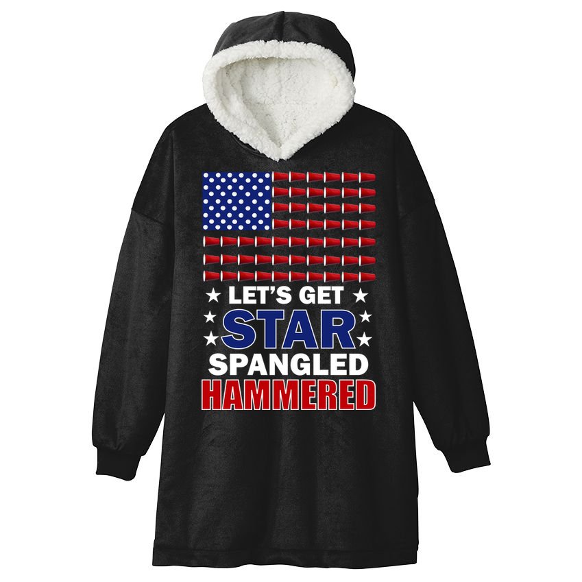 Let's Get Star Spangled Hammered Hooded Wearable Blanket