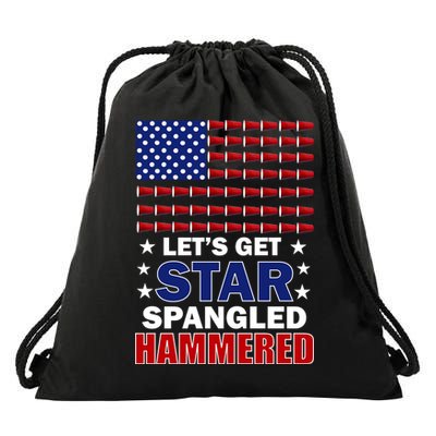 Let's Get Star Spangled Hammered Drawstring Bag