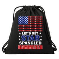 Let's Get Star Spangled Hammered Drawstring Bag