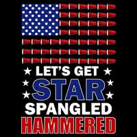 Let's Get Star Spangled Hammered Drawstring Bag