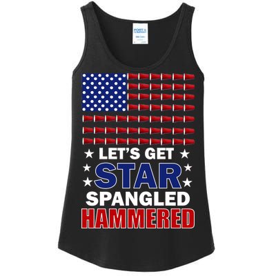 Let's Get Star Spangled Hammered Ladies Essential Tank