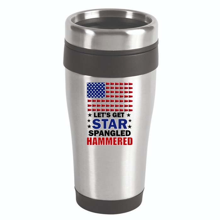 Let's Get Star Spangled Hammered 16oz Travel Tumbler