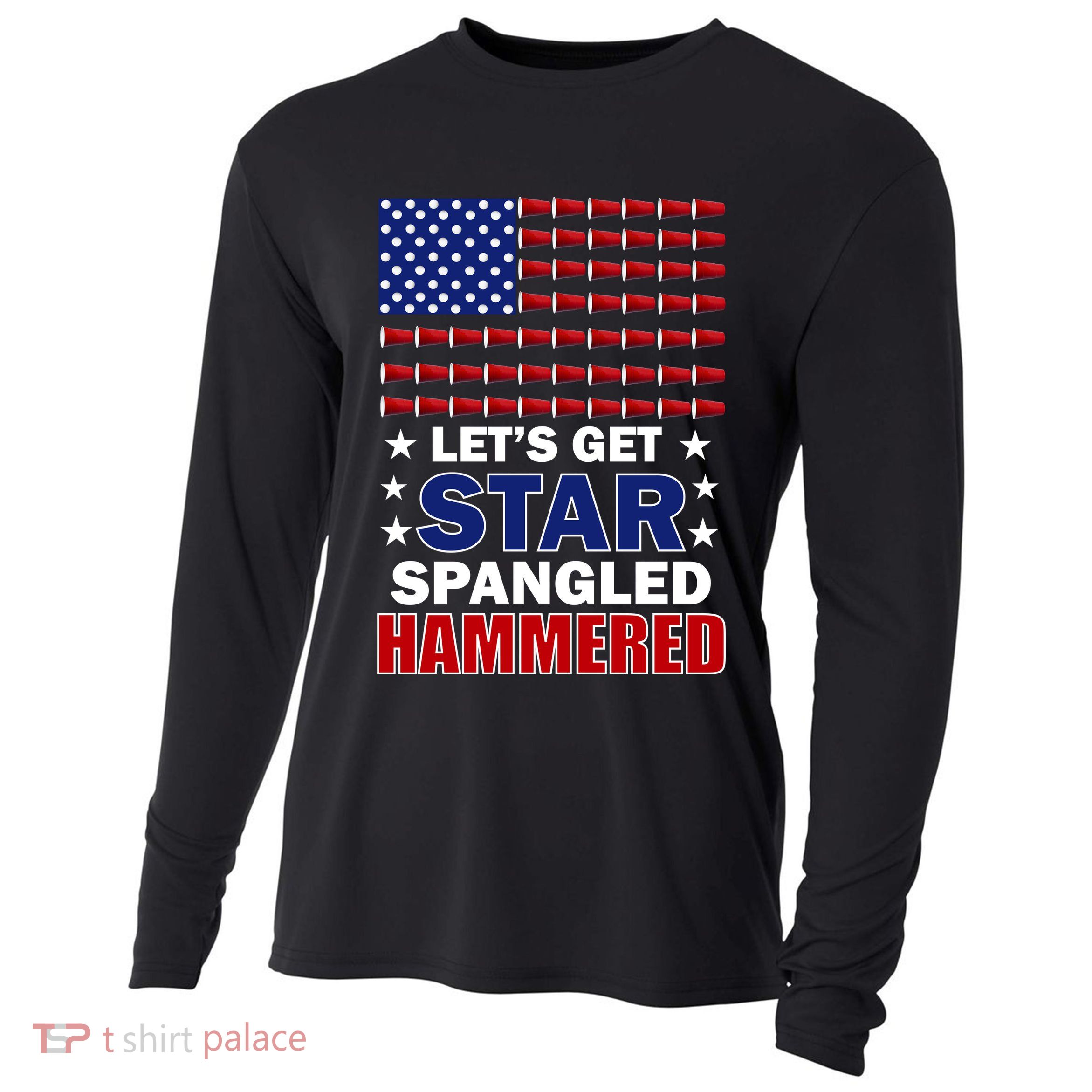 Let's Get Star Spangled Hammered Cooling Performance Long Sleeve Crew