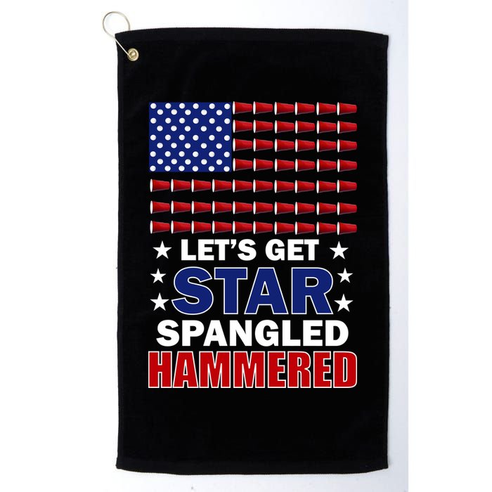 Let's Get Star Spangled Hammered Golf Towel