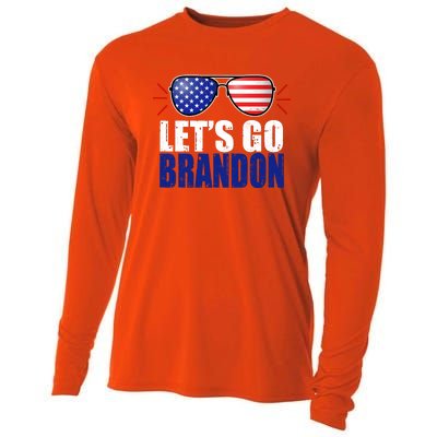 Lets Go Brandon American Flag Aviator Shades FJB Chant Cooling Performance Long Sleeve Crew