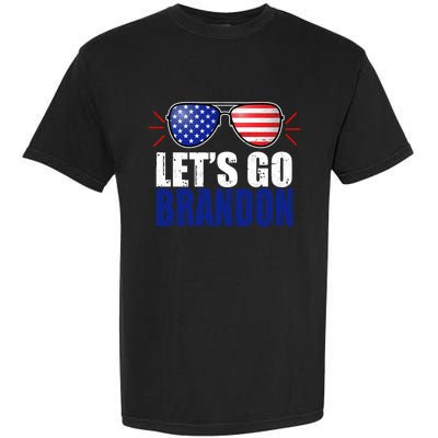 Lets Go Brandon American Flag Aviator Shades FJB Chant Garment-Dyed Heavyweight T-Shirt