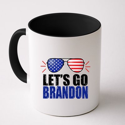 Lets Go Brandon American Flag Aviator Shades FJB Chant Mug