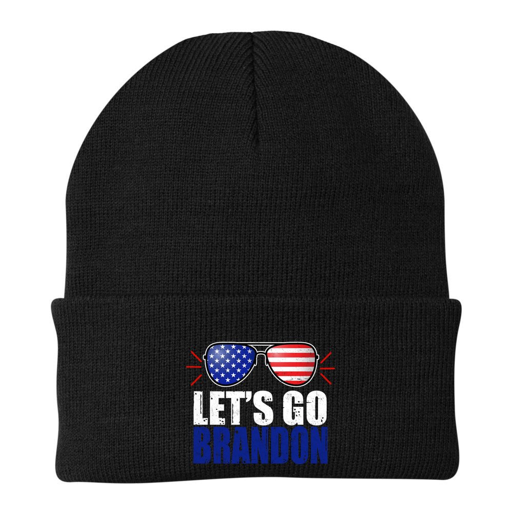 Lets Go Brandon American Flag Aviator Shades FJB Chant Beanie