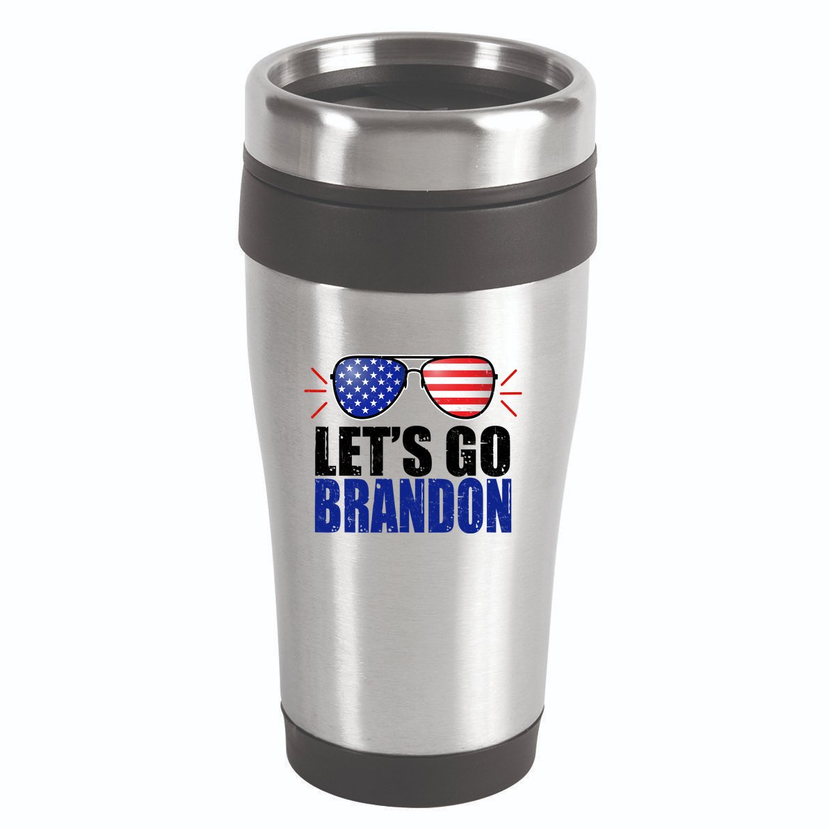 Lets Go Brandon American Flag Aviator Shades FJB Chant 16oz Travel Tumbler