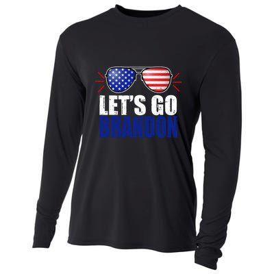 Lets Go Brandon American Flag Aviator Shades FJB Chant Cooling Performance Long Sleeve Crew