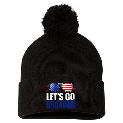 Lets Go Brandon American Flag Aviator Shades FJB Chant Pom Pom 12in Knit Beanie