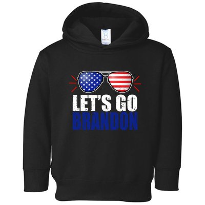Lets Go Brandon American Flag Aviator Shades FJB Chant Toddler Hoodie