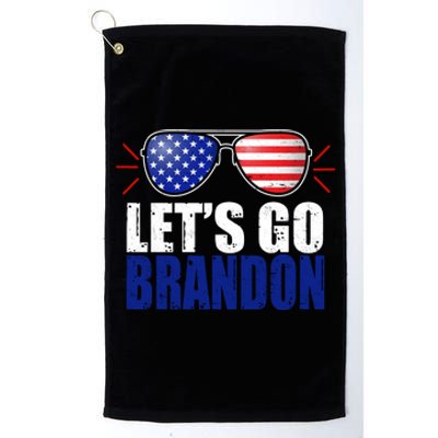 Lets Go Brandon American Flag Aviator Shades FJB Chant Platinum Collection Golf Towel