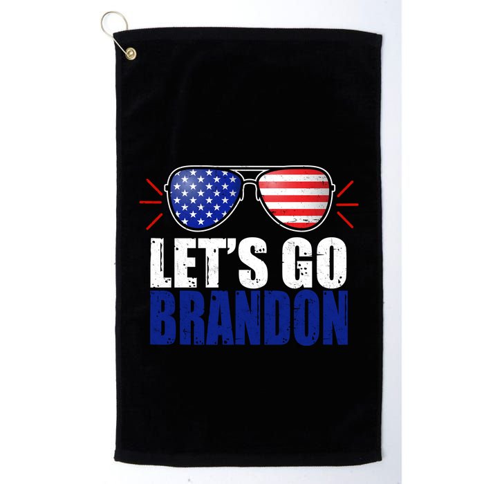 Lets Go Brandon American Flag Aviator Shades FJB Chant Golf Towel