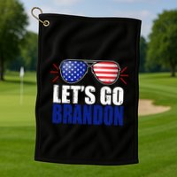 Lets Go Brandon American Flag Aviator Shades FJB Chant Golf Towel