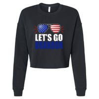 Lets Go Brandon American Flag Aviator Shades FJB Chant Cropped Pullover Crew