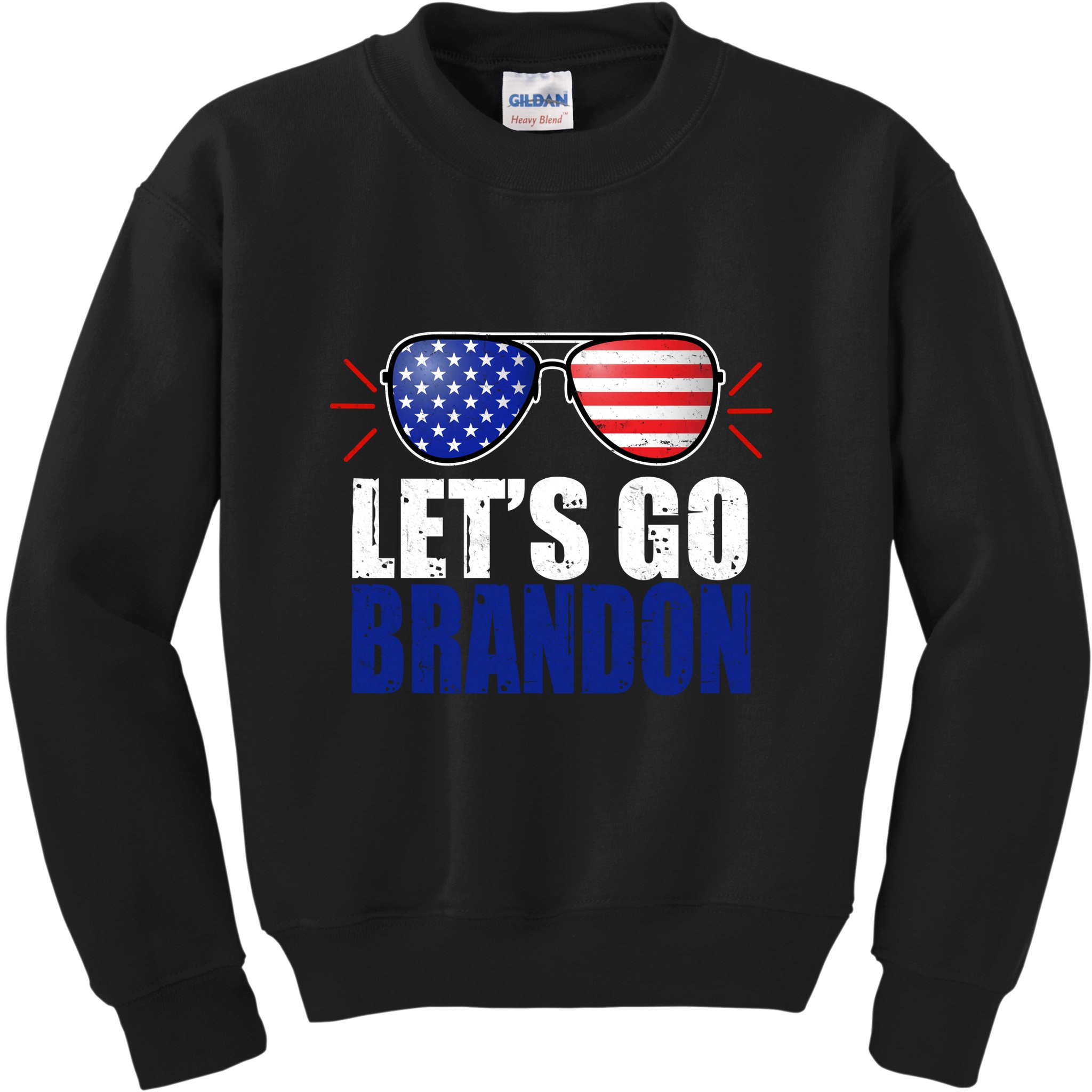 Lets Go Brandon American Flag Aviator Shades FJB Chant Kids Sweatshirt
