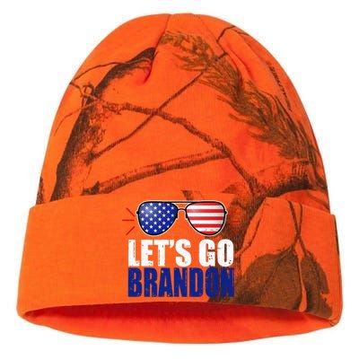 Lets Go Brandon American Flag Aviator Shades FJB Chant Kati Licensed 12" Camo Beanie