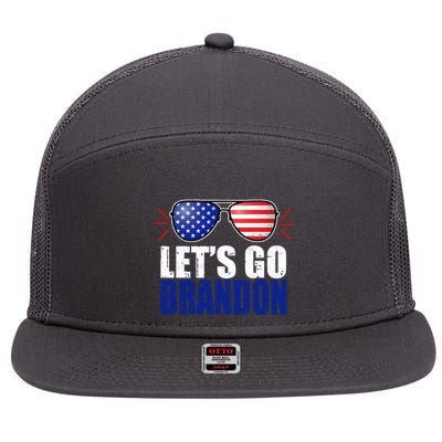Lets Go Brandon American Flag Aviator Shades FJB Chant 7 Panel Mesh Trucker Snapback Hat