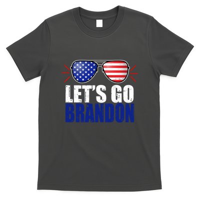 Lets Go Brandon American Flag Aviator Shades FJB Chant T-Shirt
