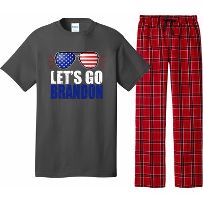 Lets Go Brandon American Flag Aviator Shades FJB Chant Pajama Set